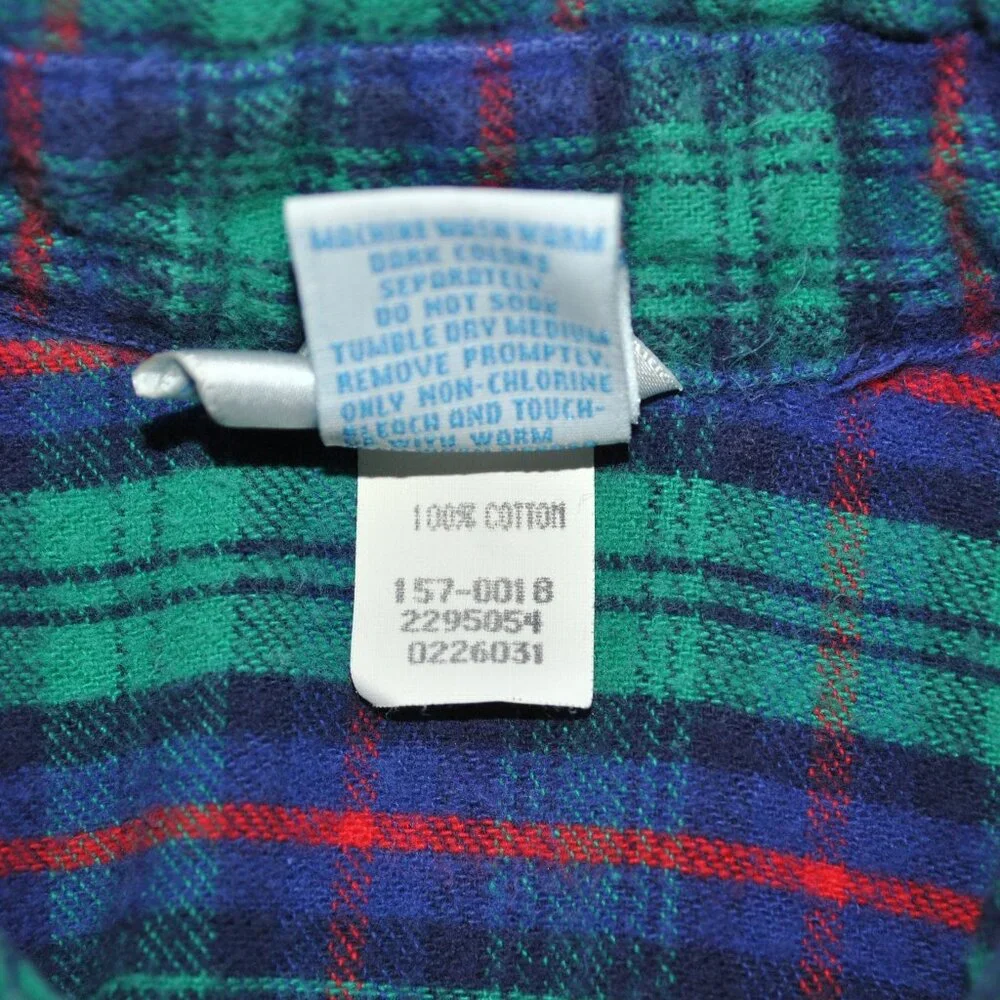 Vintage OshKosh B'gosh Plaid Flannel Button Down Shirt Size 12 Months